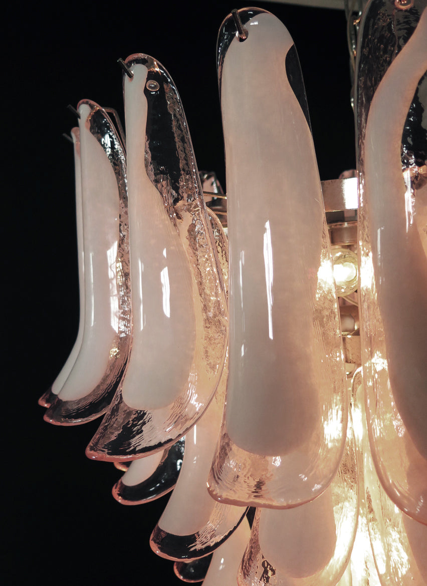 Murano Chandelier | 75 Pink Petal Glass