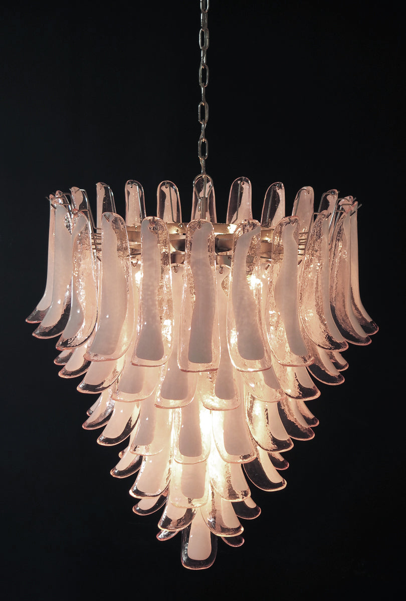 Murano Chandelier | 75 Pink Petal Glass
