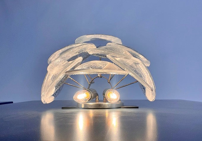 Murano Vegglampe – 10 Klare Konglebladglass – 2 stk – detalj 1 – Murano Classics
