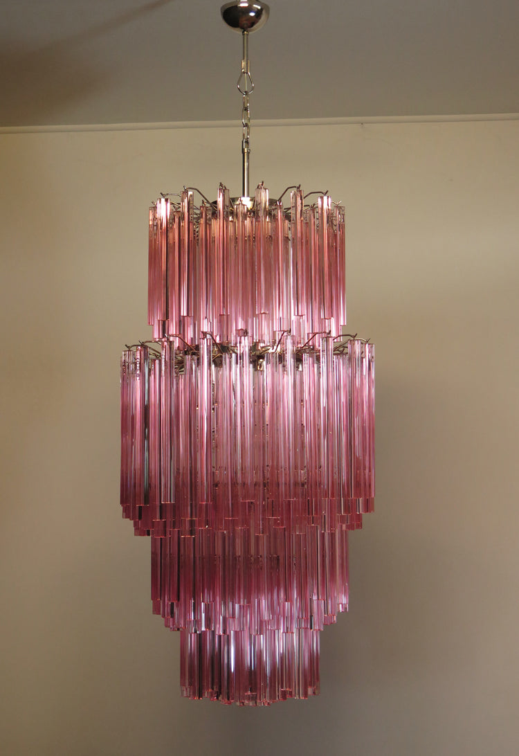 Murano Kronleuchter – 242 Rosa Prismenglas – Detail 2 – Murano Classics