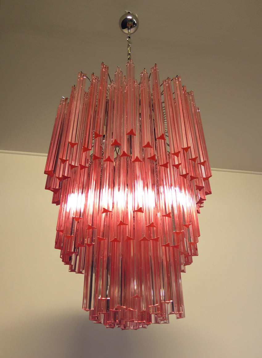 Lampadario Murano – 184 Vetro a Prismi Rosa – Murano Classics