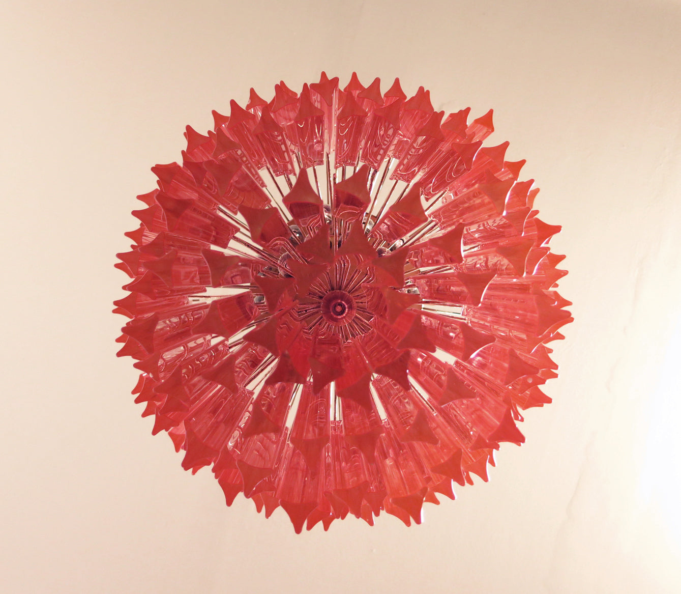 Murano Kroonluchter – 184 Roze Prismaglas – detail 4 – Murano Classics