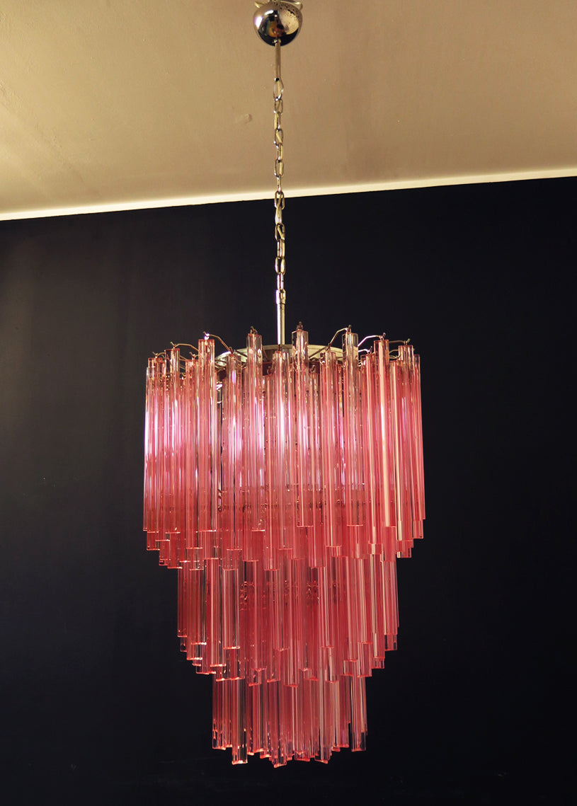Murano Kroonluchter – 184 Roze Prismaglas – detail 5 – Murano Classics