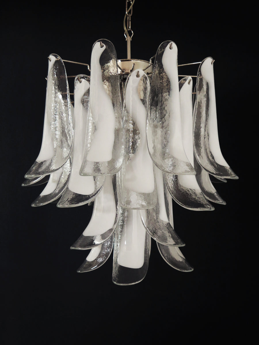 Lampadario Murano – 26 Vetri a Petali Trasparenti – Murano Classics