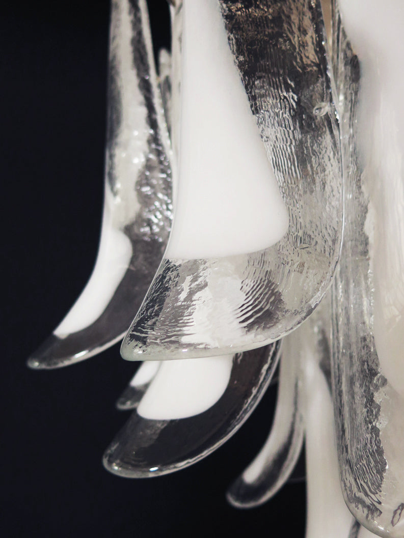 Murano Kronleuchter – 26 Klare Blütenblattgläser – Detail 2 – Murano Classics