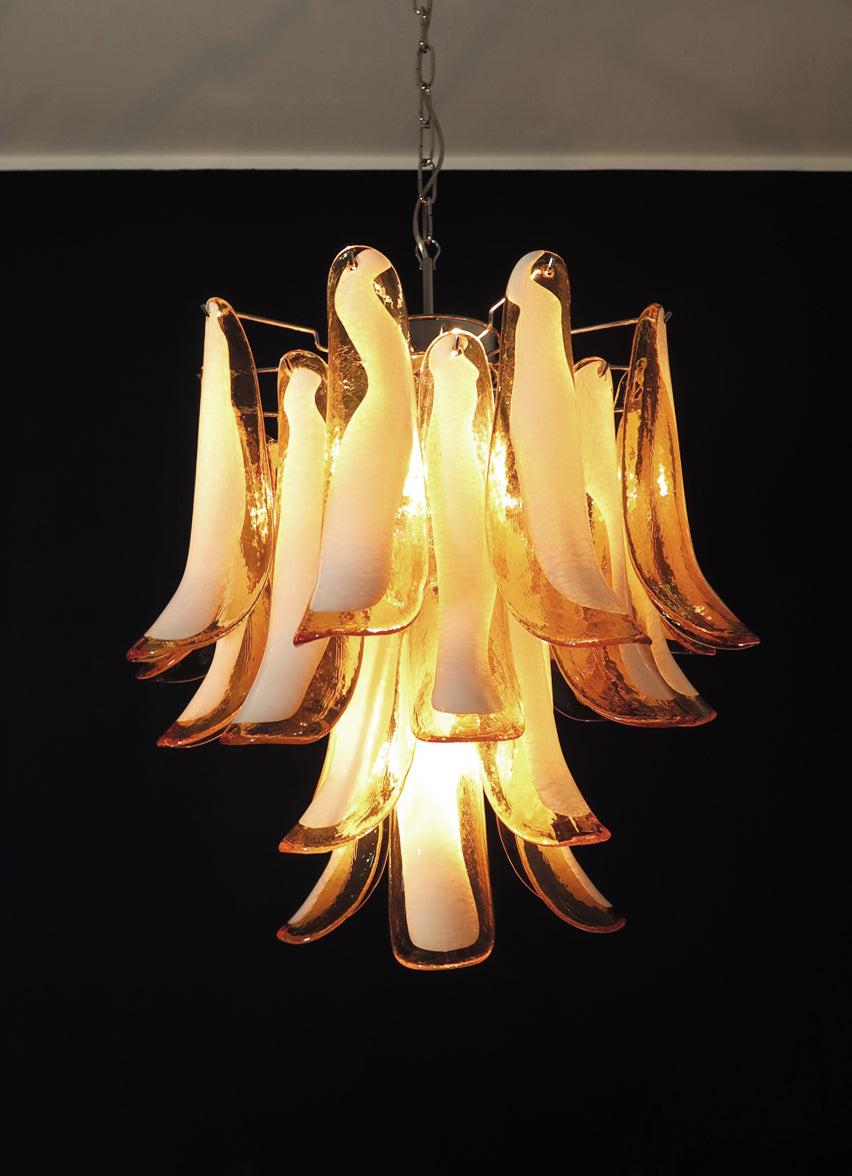 Murano Kroonluchter | 26 Gele Mazzega Petalen Glas