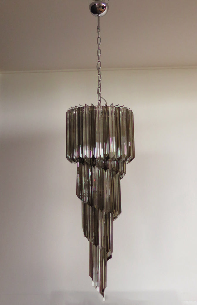 Murano Chandelier – 86 Clear and Smoked Prism Glass – Murano Classics