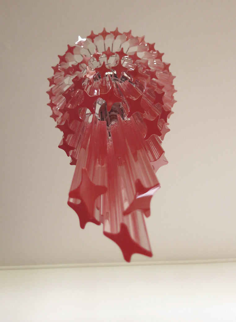 Murano Kroonluchter | 86 Roze Prisma Glas