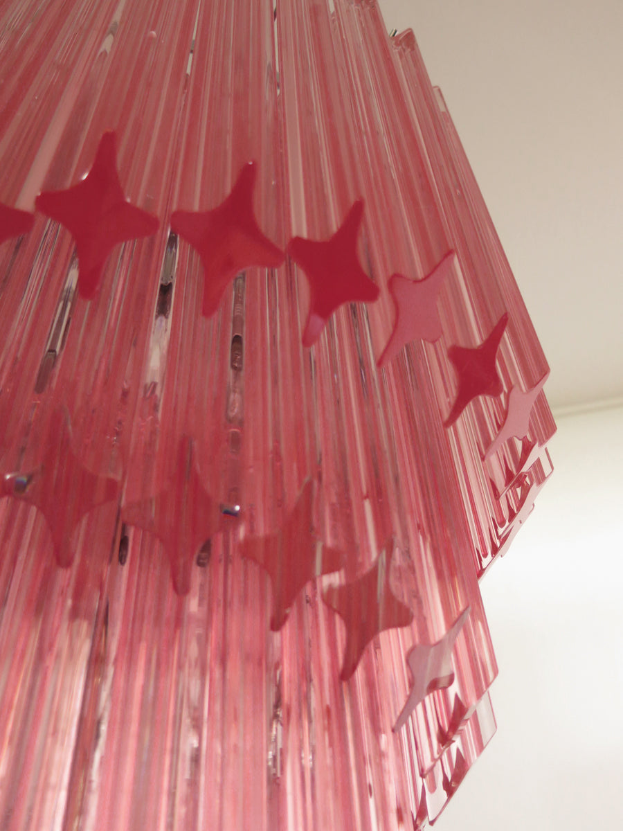 Murano Kroonluchter | 86 Roze Prisma Glas