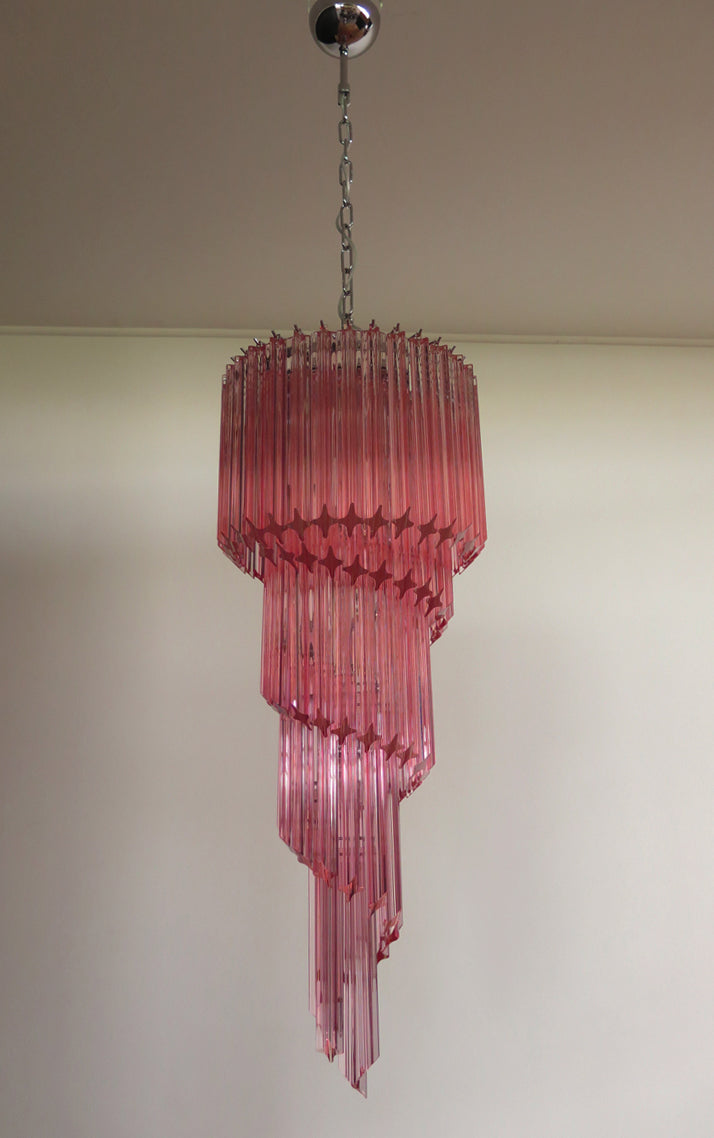 Murano Kroonluchter | 86 Roze Prisma Glas