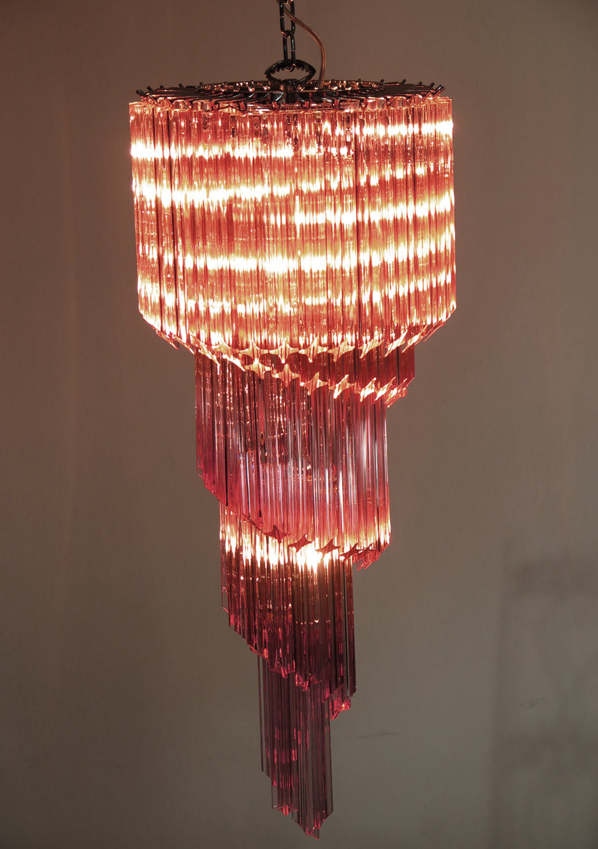 Murano Kroonluchter | 86 Roze Prisma Glas