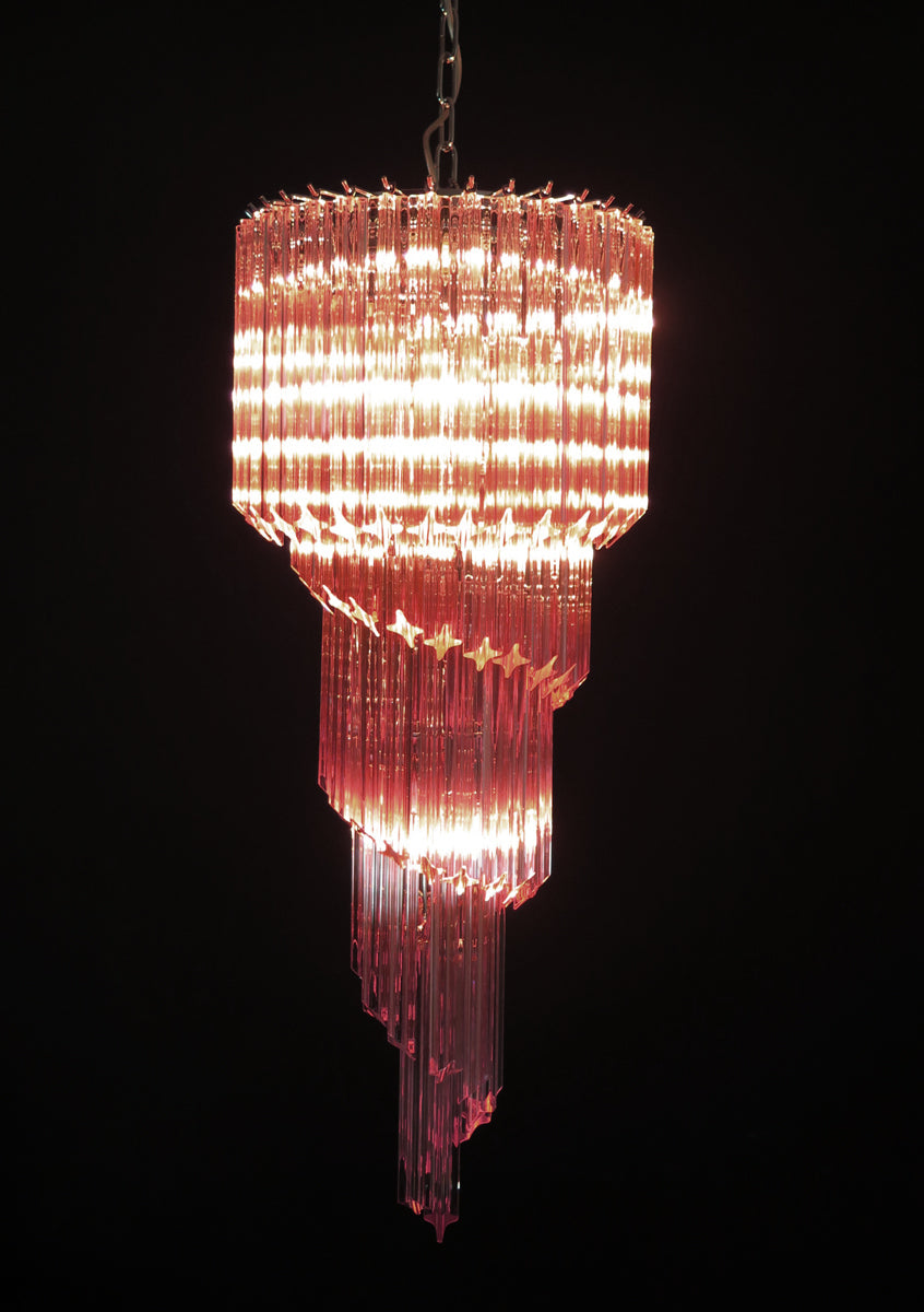 Murano Kroonluchter | 86 Roze Prisma Glas