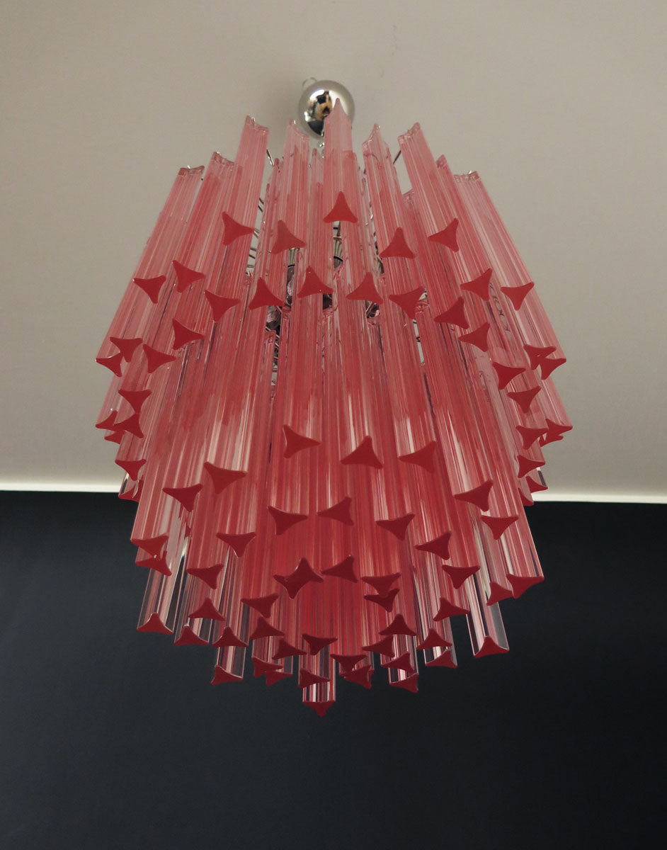 Lampadario Murano | 107 Prisma di Vetro Rosa