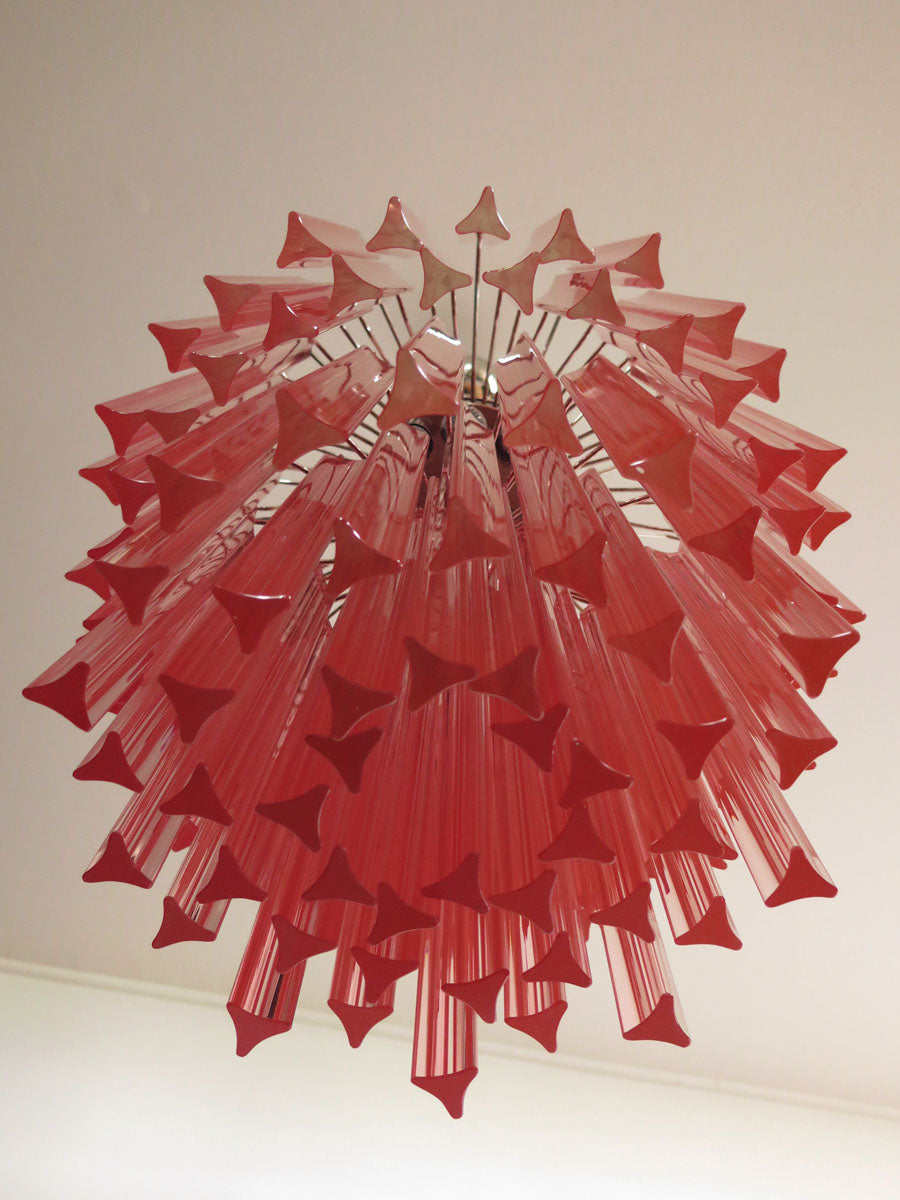 Lampadario Murano | 107 Prisma di Vetro Rosa