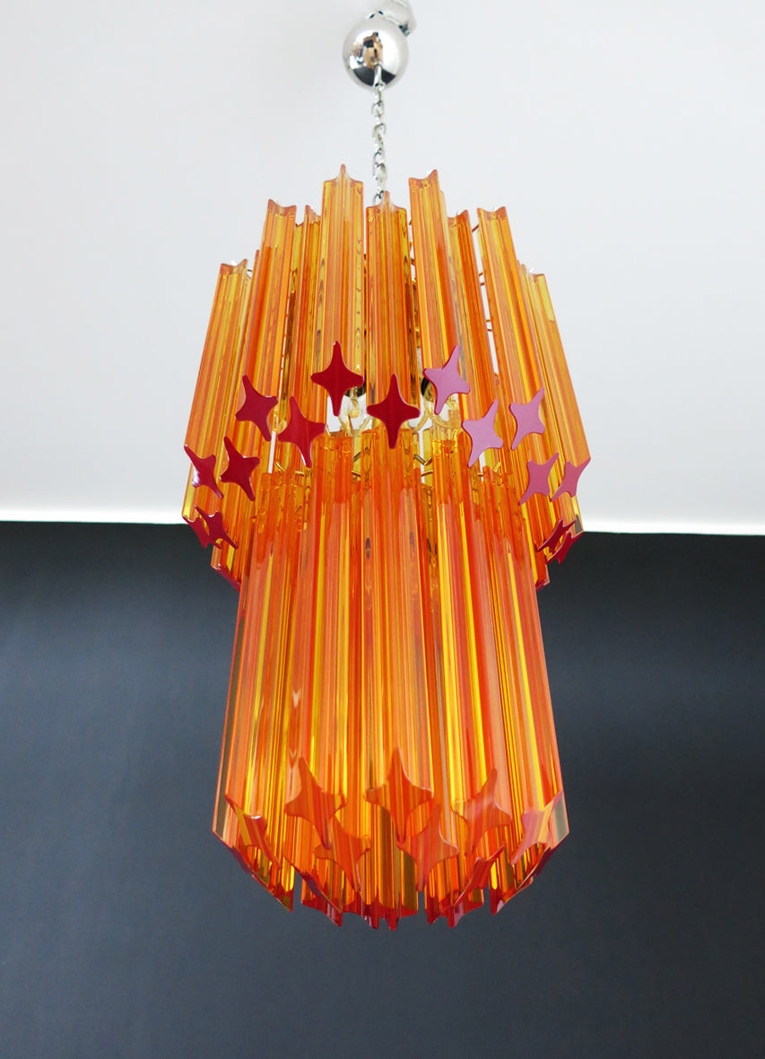 Murano Kroonluchter | 46 Gele Prisma Glazen