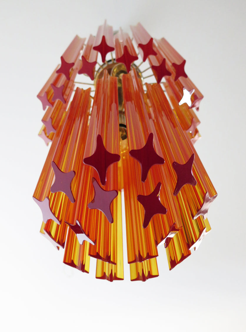 Murano Kroonluchter | 46 Gele Prisma Glazen