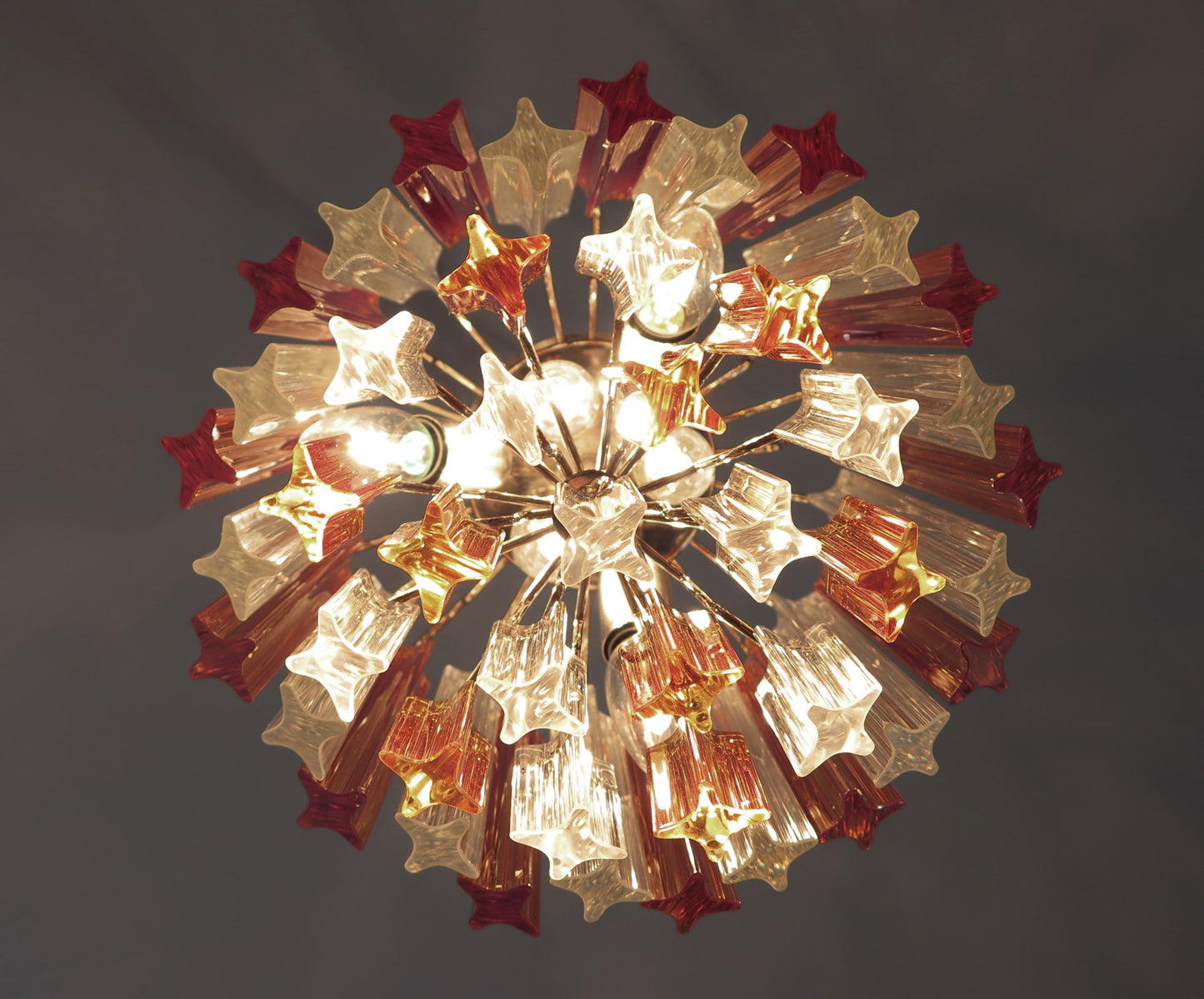 Murano Kroonluchter | 47 Duidelijk en Geel Prisma Glas