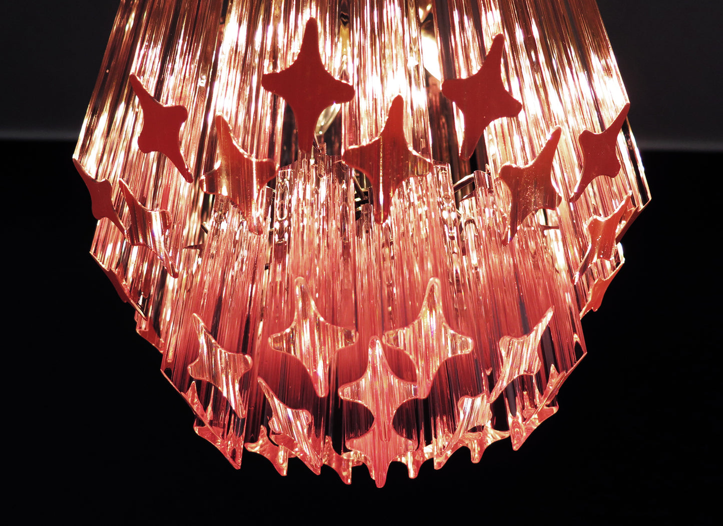 Murano Kroonluchter | 47 Roze Prisma Glas