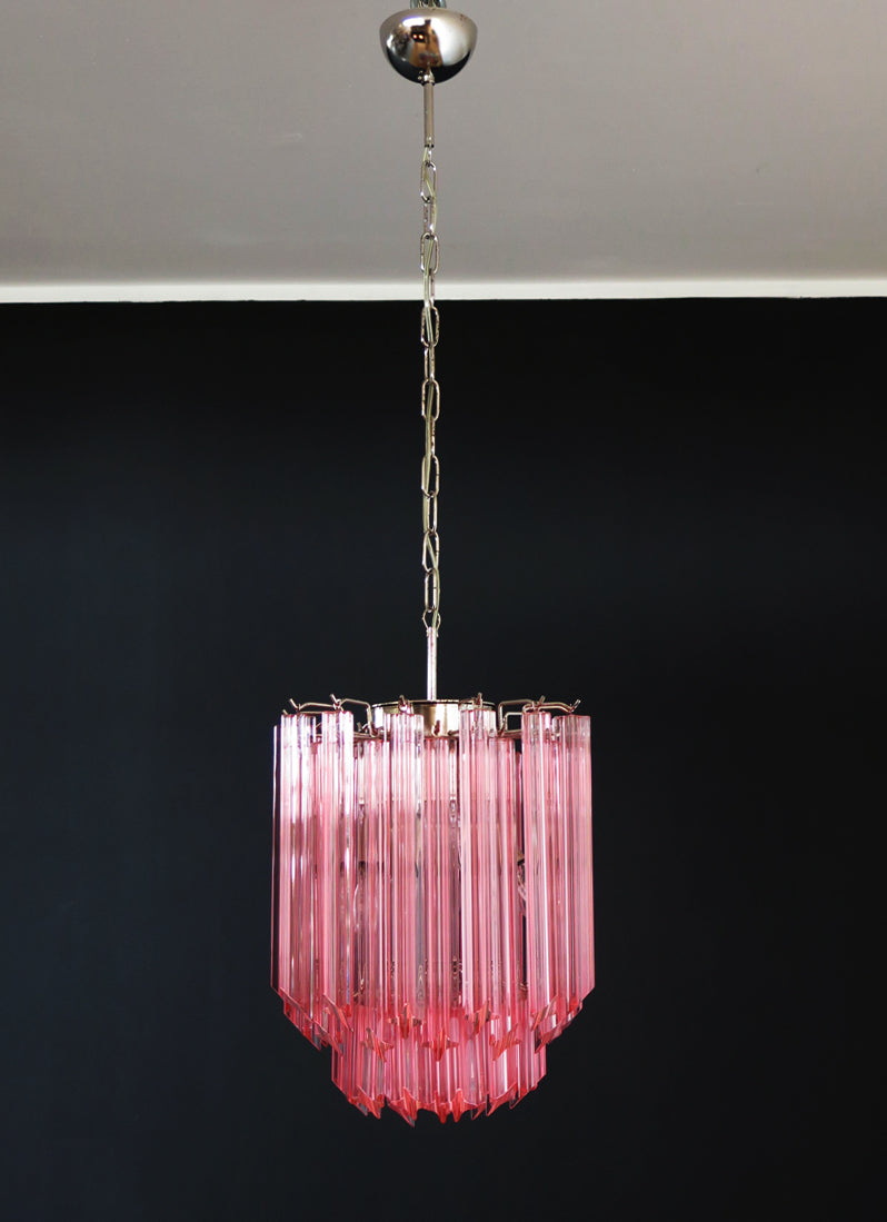 Murano Kroonluchter | 47 Roze Prisma Glas