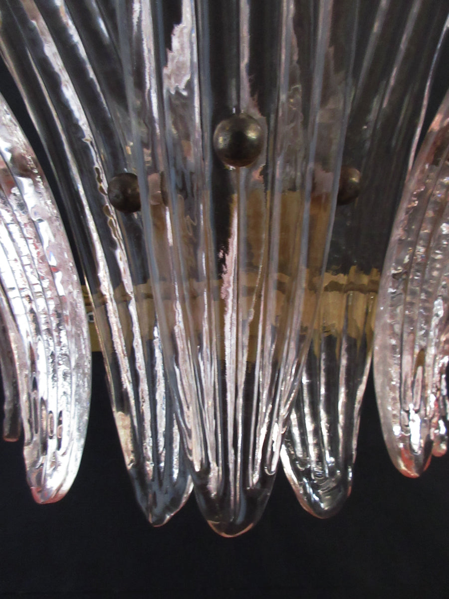 Murano Wall Lamp – 9 Pink Palmette Glass – Set of 2 – detail 8 – Murano Classics
