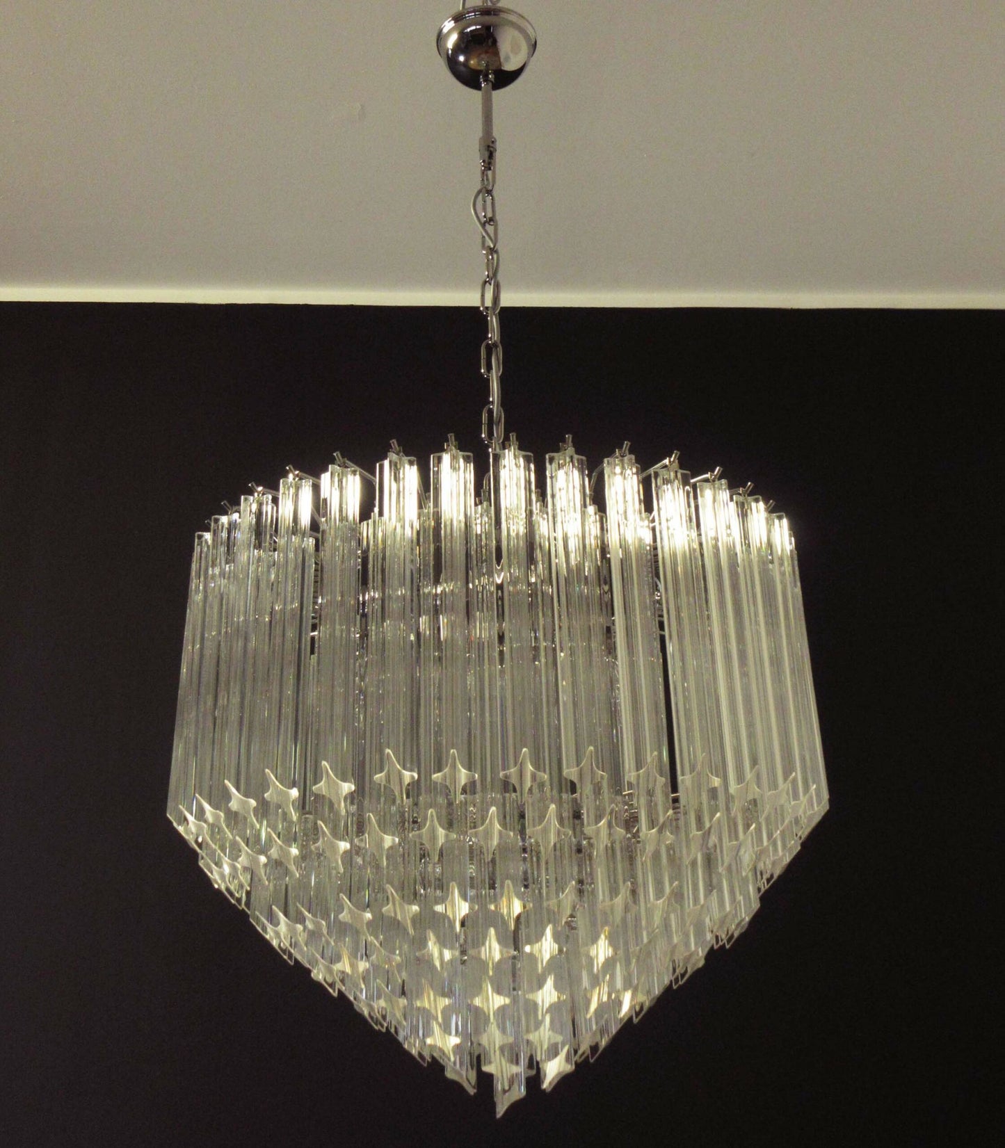 Murano-Kronleuchter | 163 klare Prismengläser