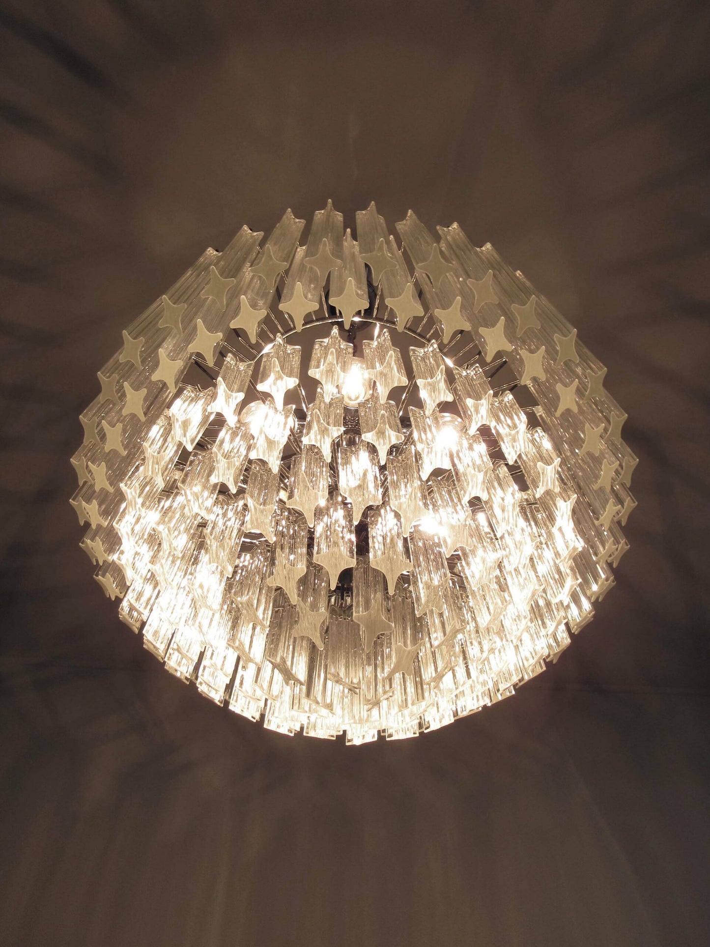 Murano-Kronleuchter | 163 klare Prismengläser