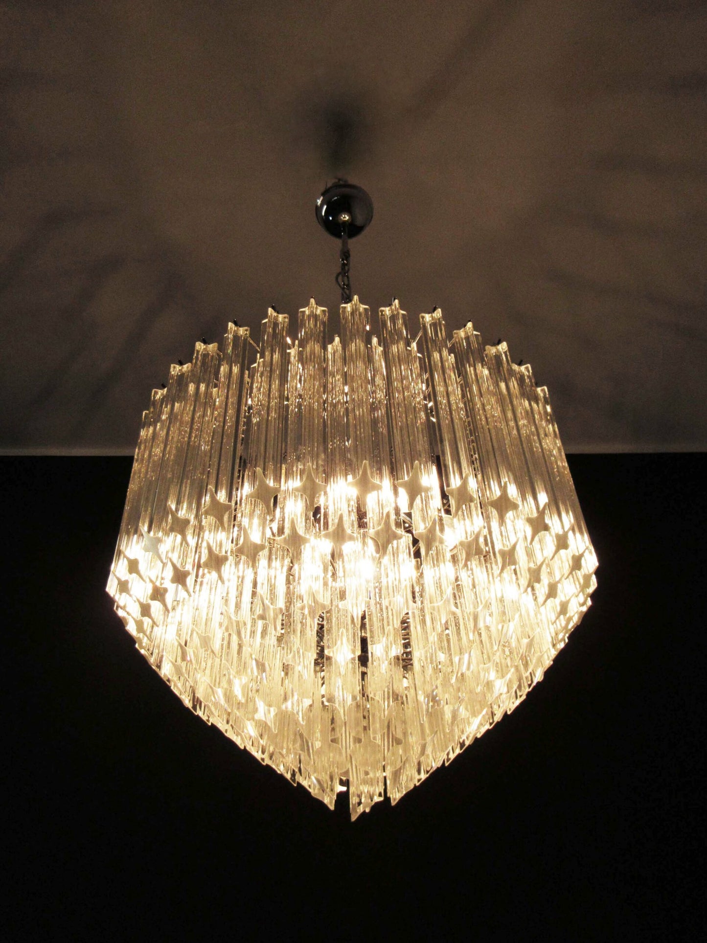 Murano-Kronleuchter | 163 klare Prismengläser