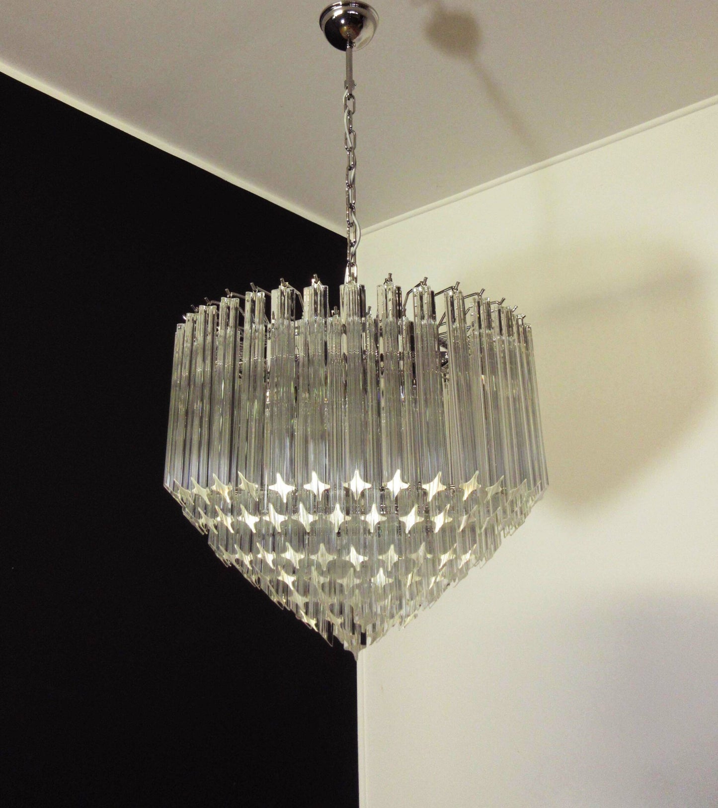 Murano-Kronleuchter | 163 klare Prismengläser