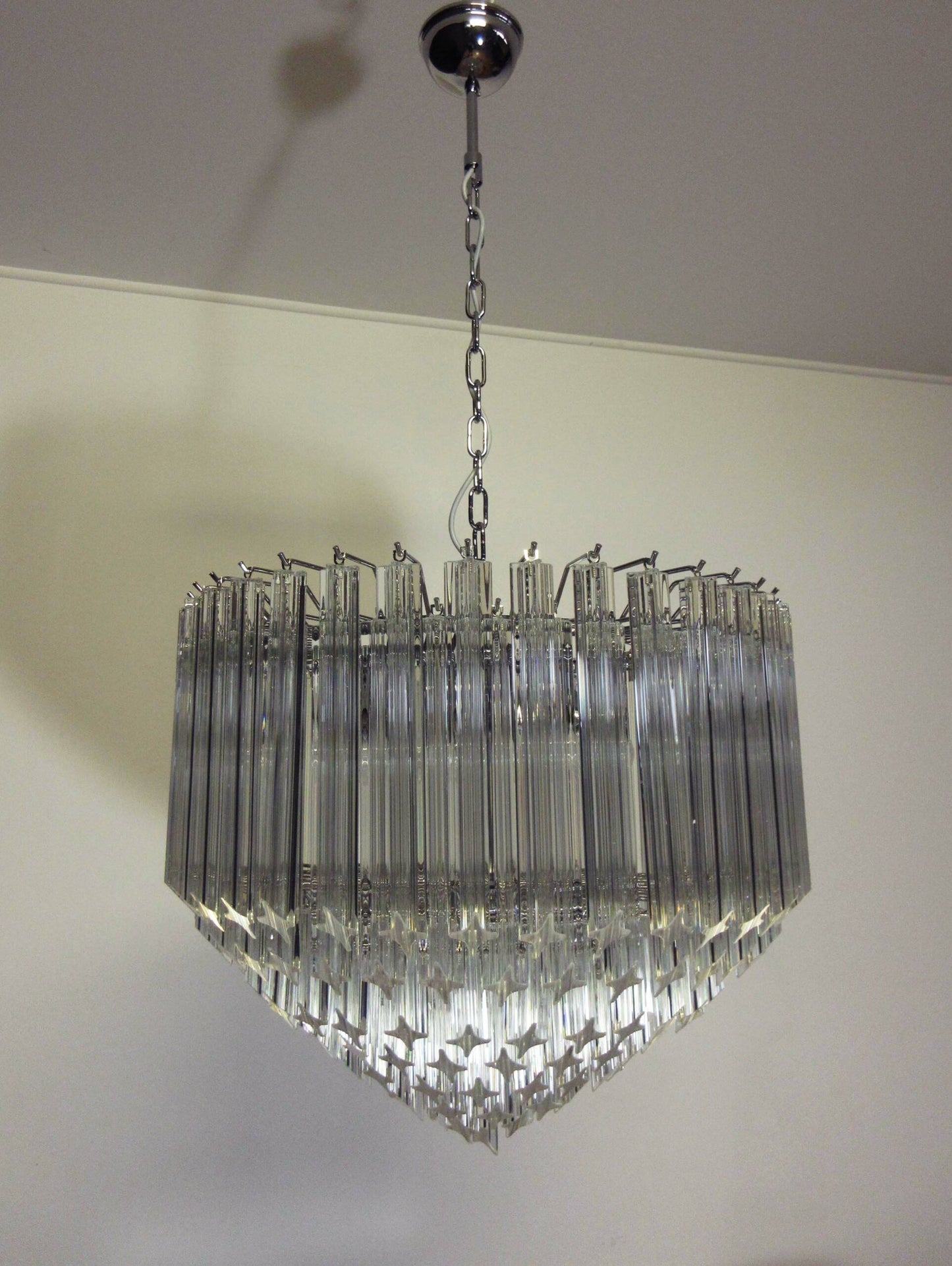 Murano-Kronleuchter | 163 klare Prismengläser