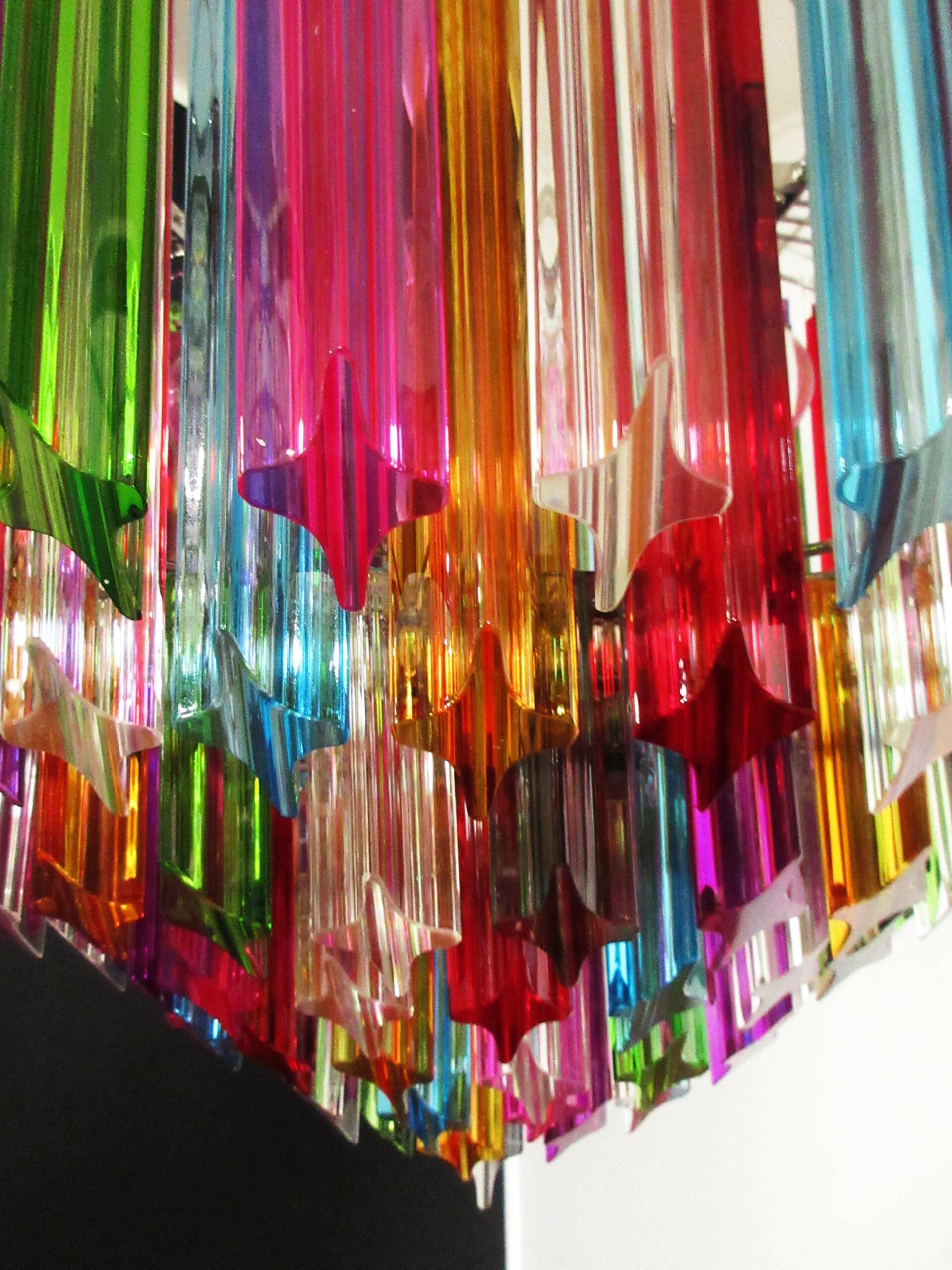 Lustre Murano – 163 Verres à Prismes Multicolores – détail 6 – Murano Classics