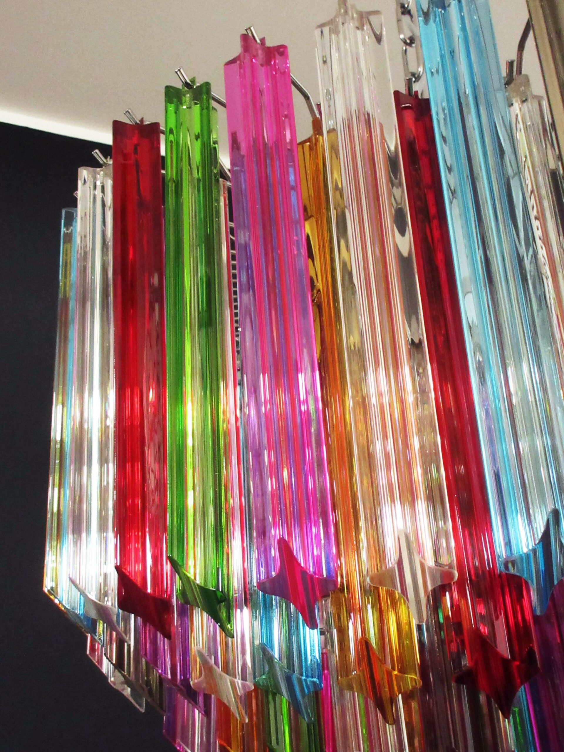 Lustre Murano – 163 Verres à Prismes Multicolores – détail 7 – Murano Classics