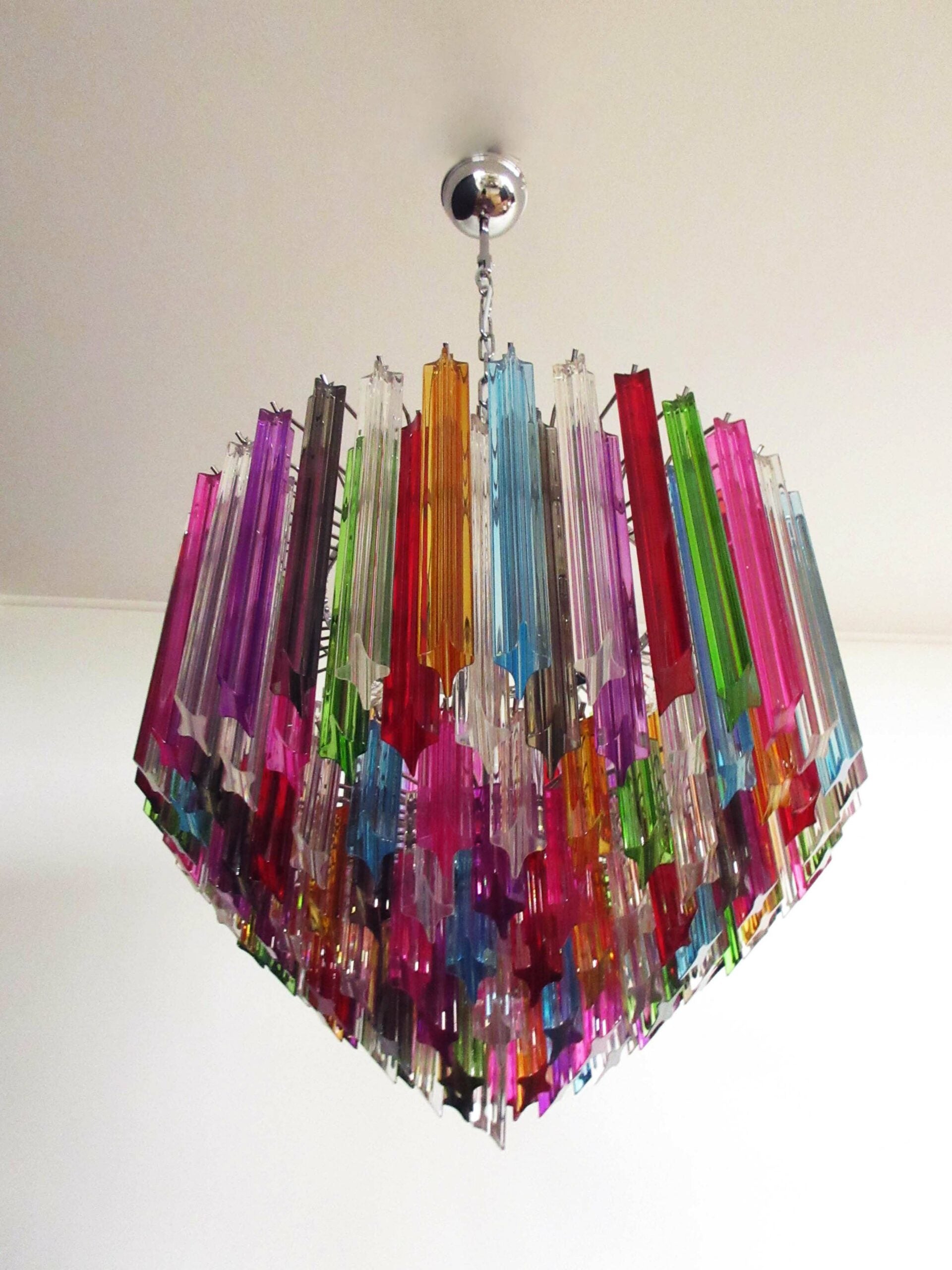 Lustre Murano – 163 Verres à Prismes Multicolores – détail 8 – Murano Classics