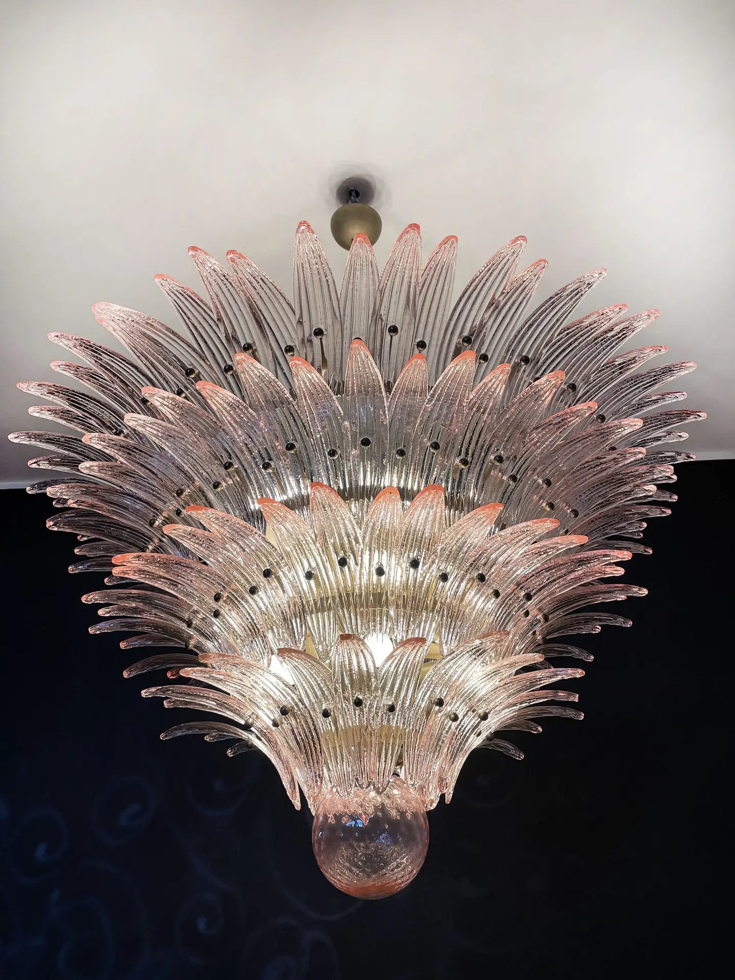 Murano Kroonluchter | 163 Roze Palmette Glas