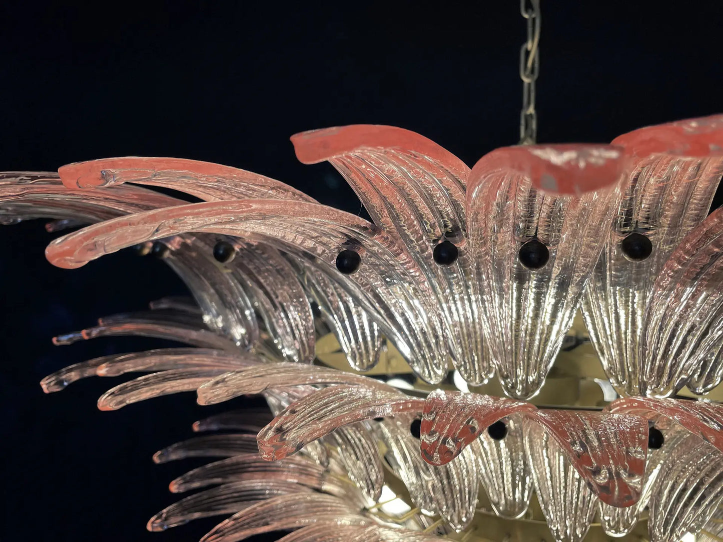 Murano Kroonluchter | 163 Roze Palmette Glas