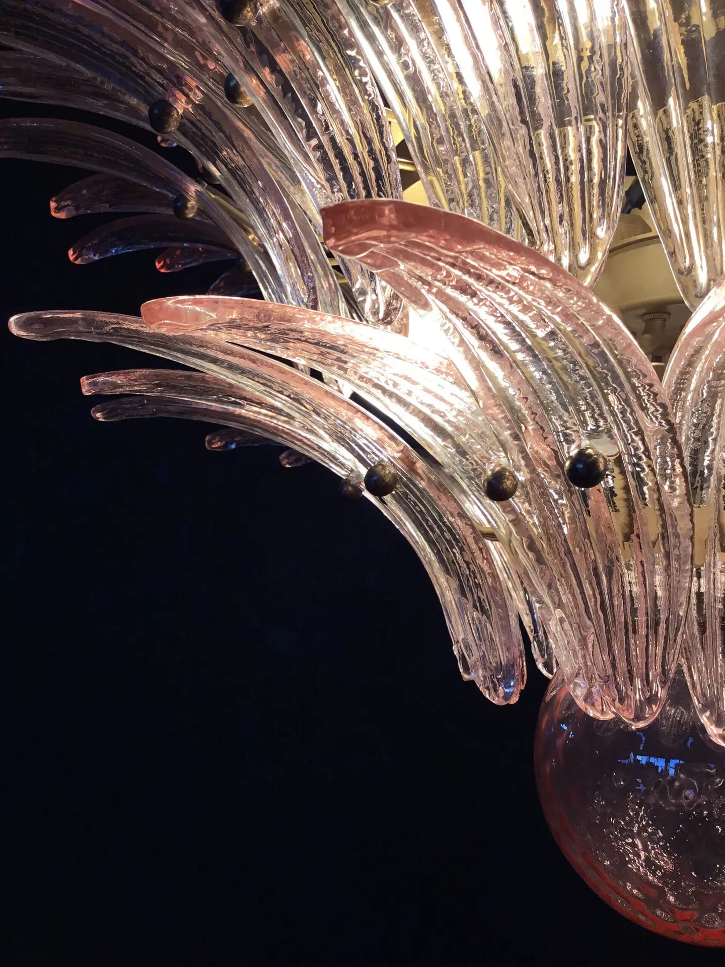 Murano Kroonluchter | 104 Roze Palmette Glas
