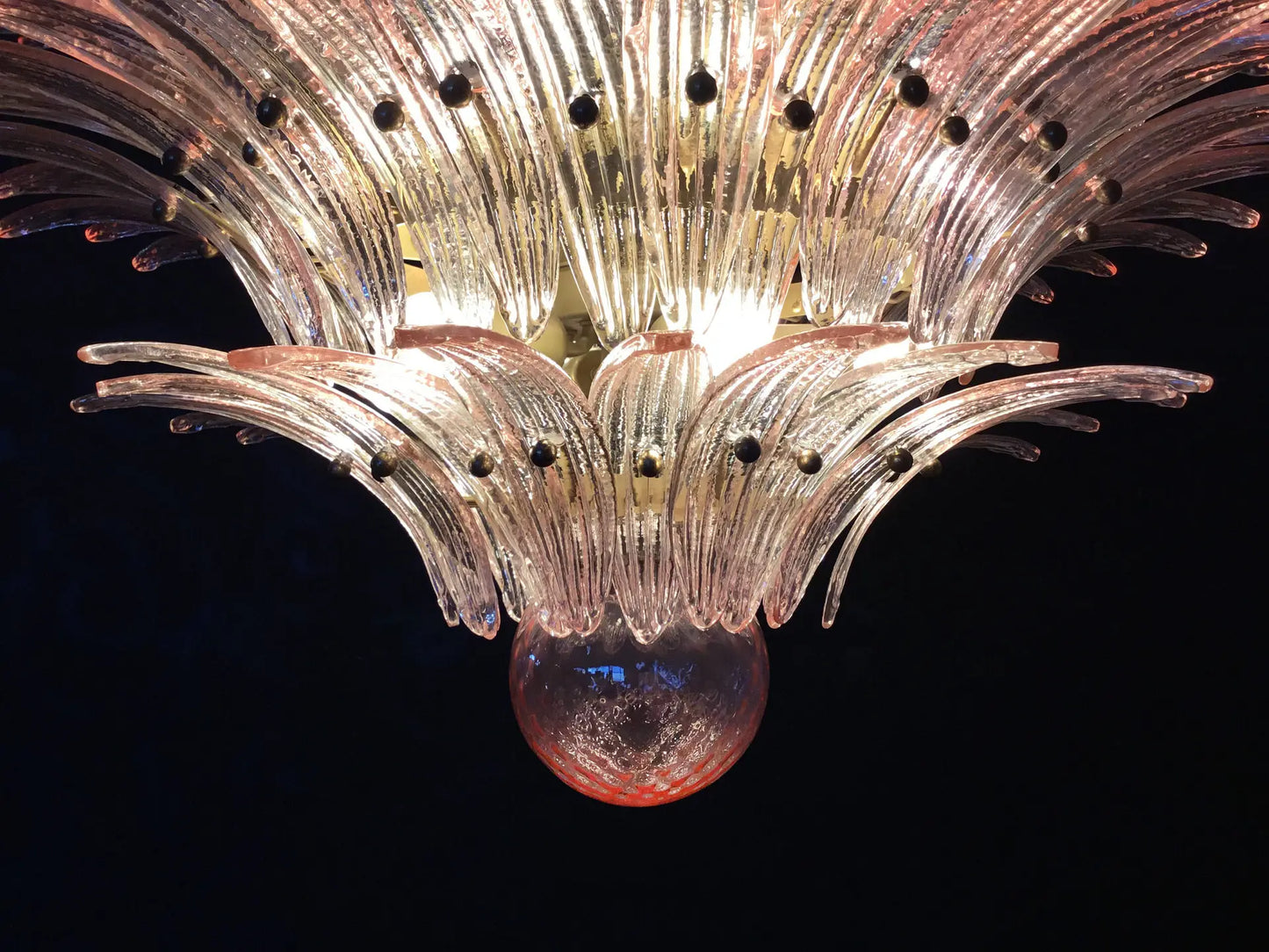Murano Kroonluchter | 104 Roze Palmette Glas
