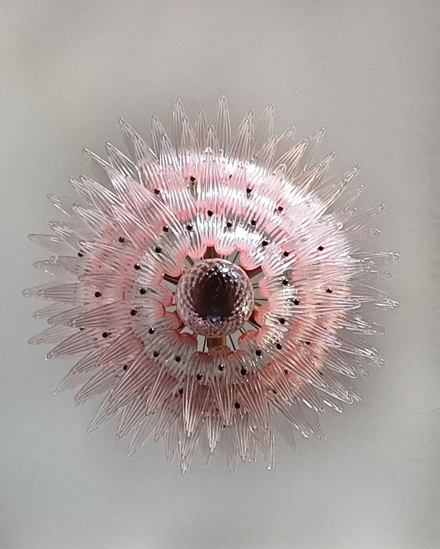 Murano Kroonluchter | 104 Roze Palmette Glas