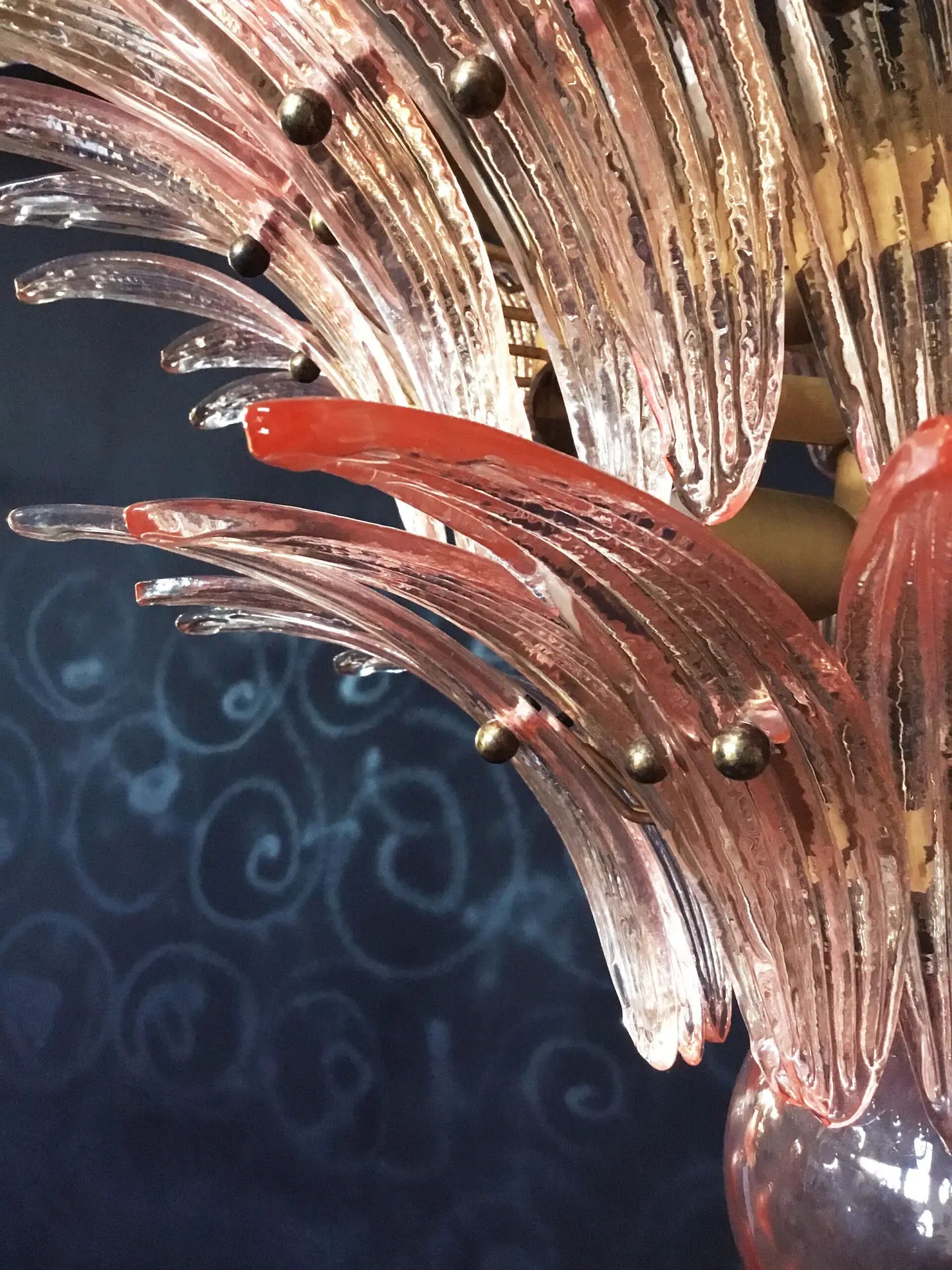 Murano Kroonluchter | 104 Roze Palmette Glas