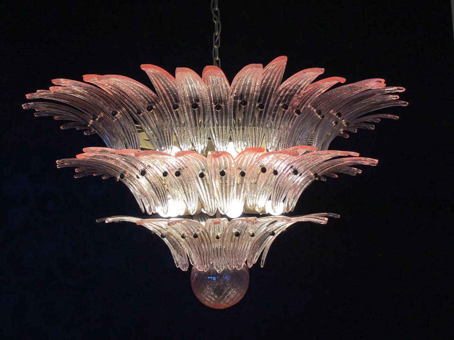 Murano Kroonluchter | 104 Roze Palmette Glas