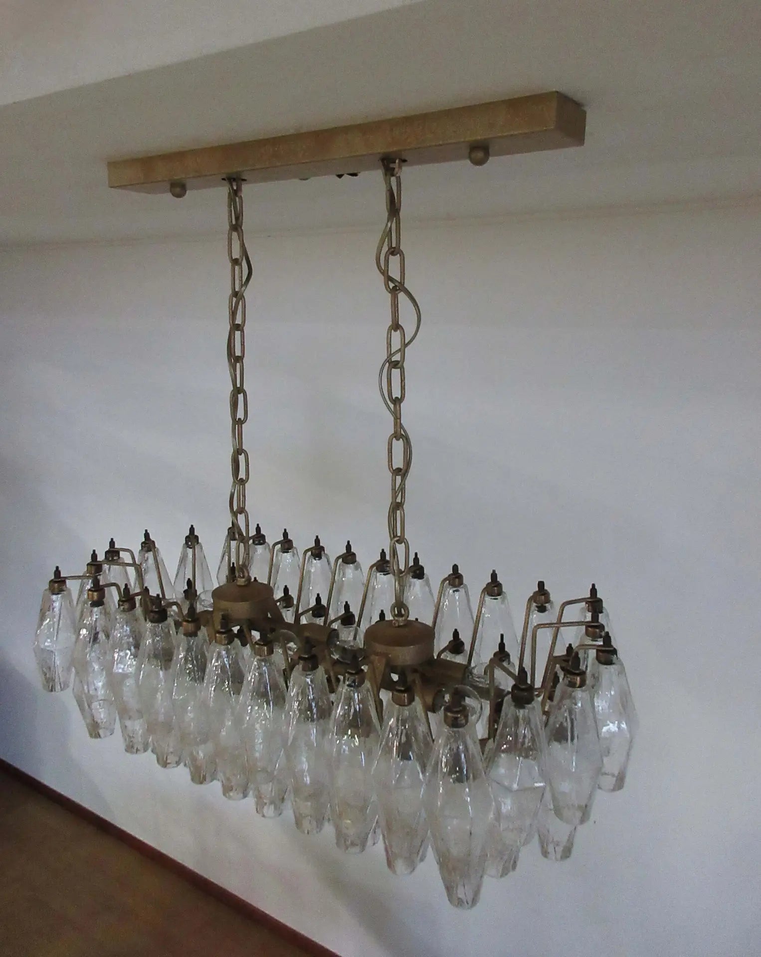 Murano Chandelier – 84 Clear Poliedri Glass – detail 9 – Murano Classics