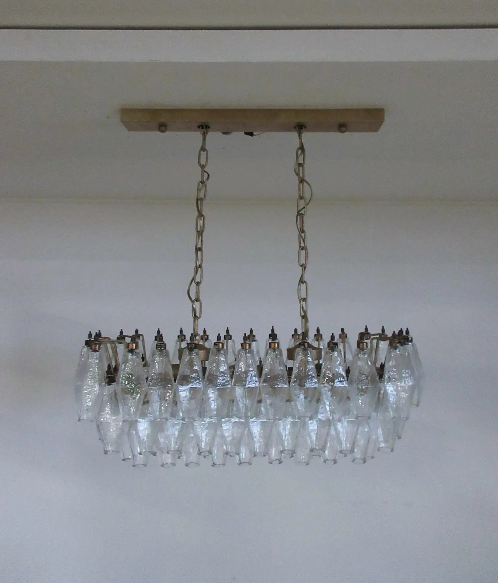 Murano Chandelier – 84 Clear Poliedri Glass – Murano Classics