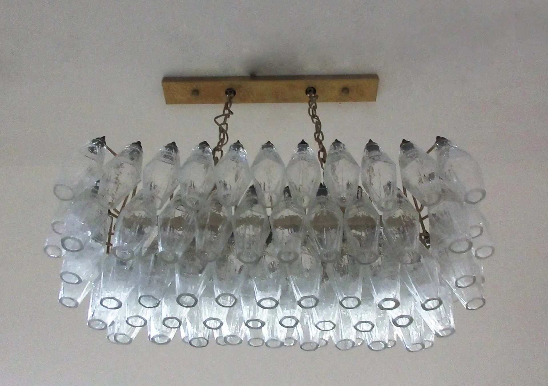 Murano Chandelier – 84 Clear Poliedri Glass – detail 3 – Murano Classics