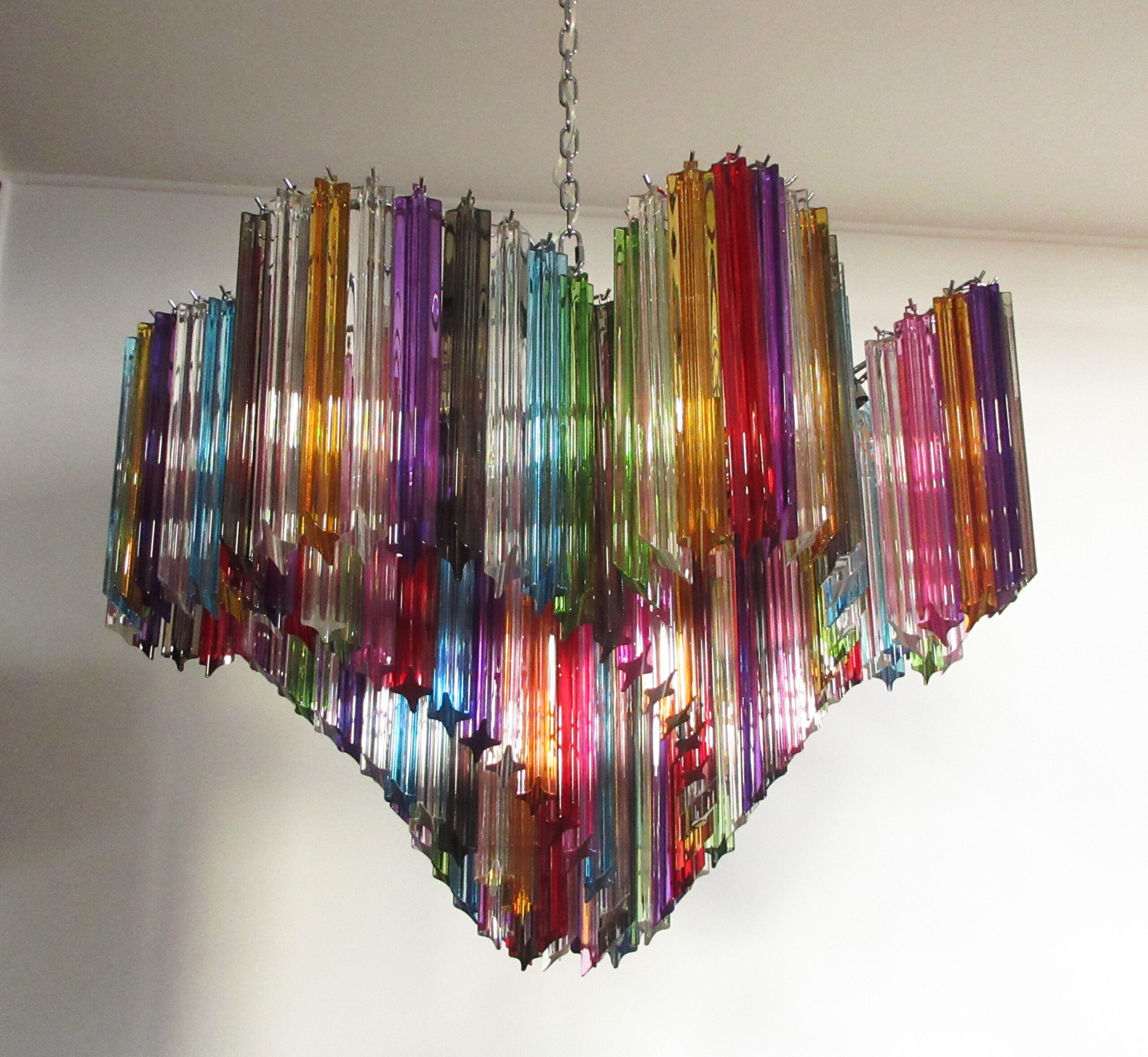 Lustre Murano – 200 Verres à Prismes Multicolores – détail 10 – Murano Classics