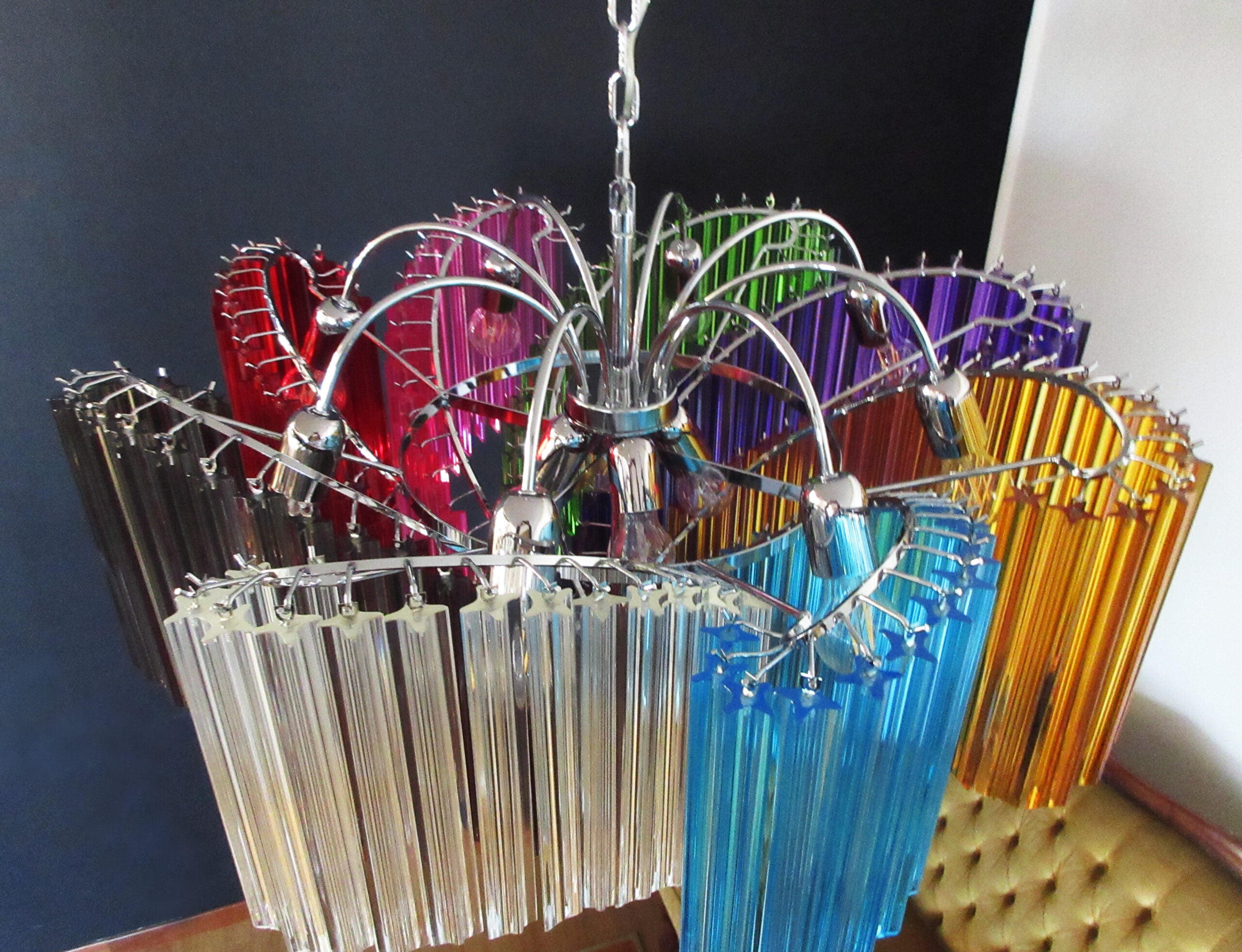 Murano Chandelier | 200 Multicoloured Prism Glass