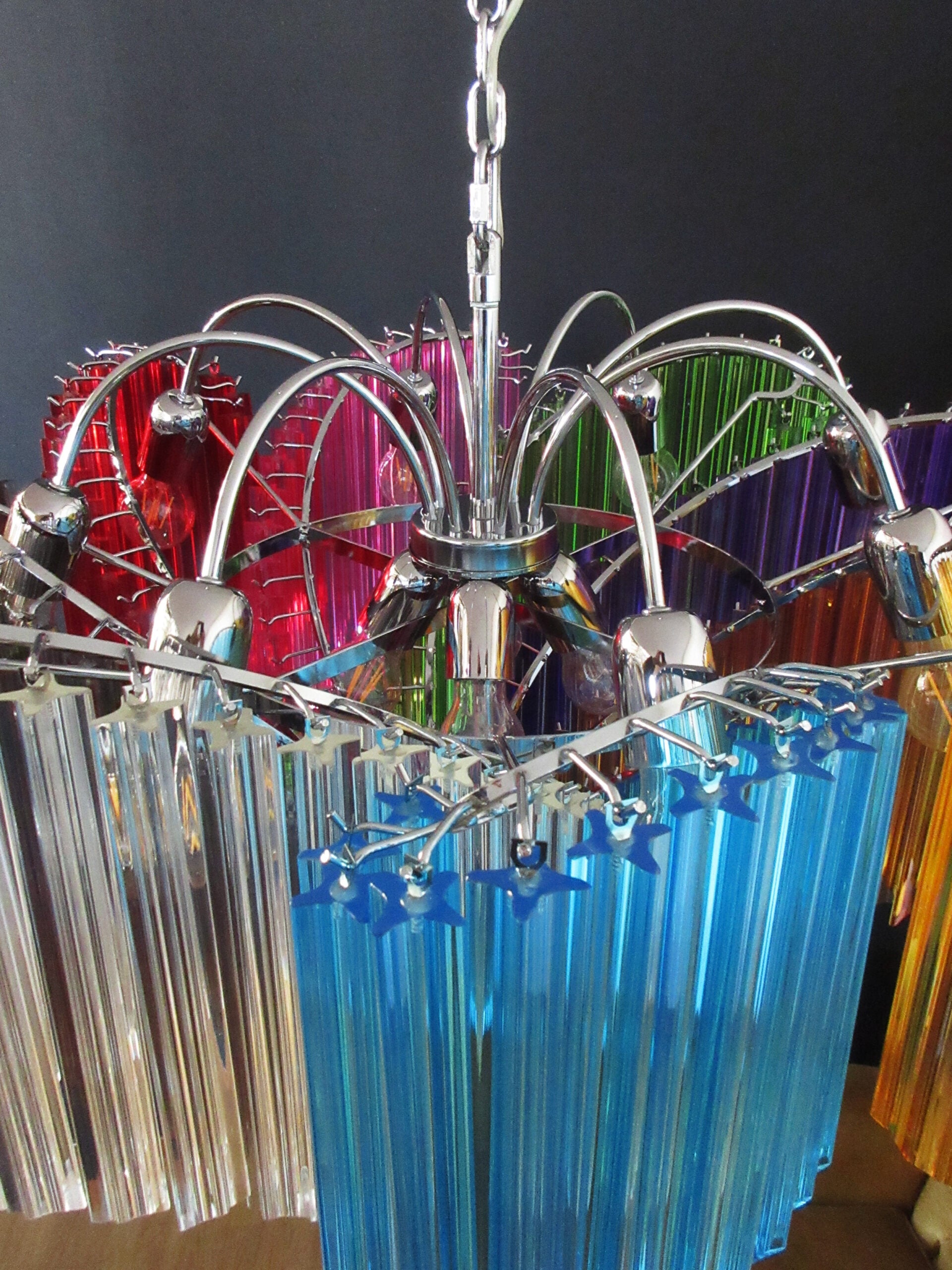 Murano Chandelier | 200 Multicoloured Prism Glass