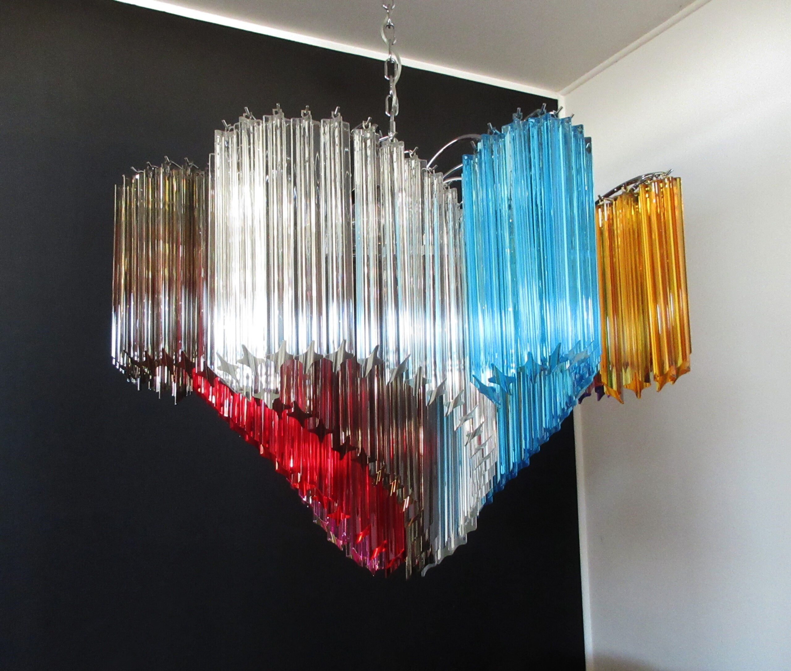 Murano Chandelier – 200 Multicoloured Prism Glass – detail 6 – Murano Classics