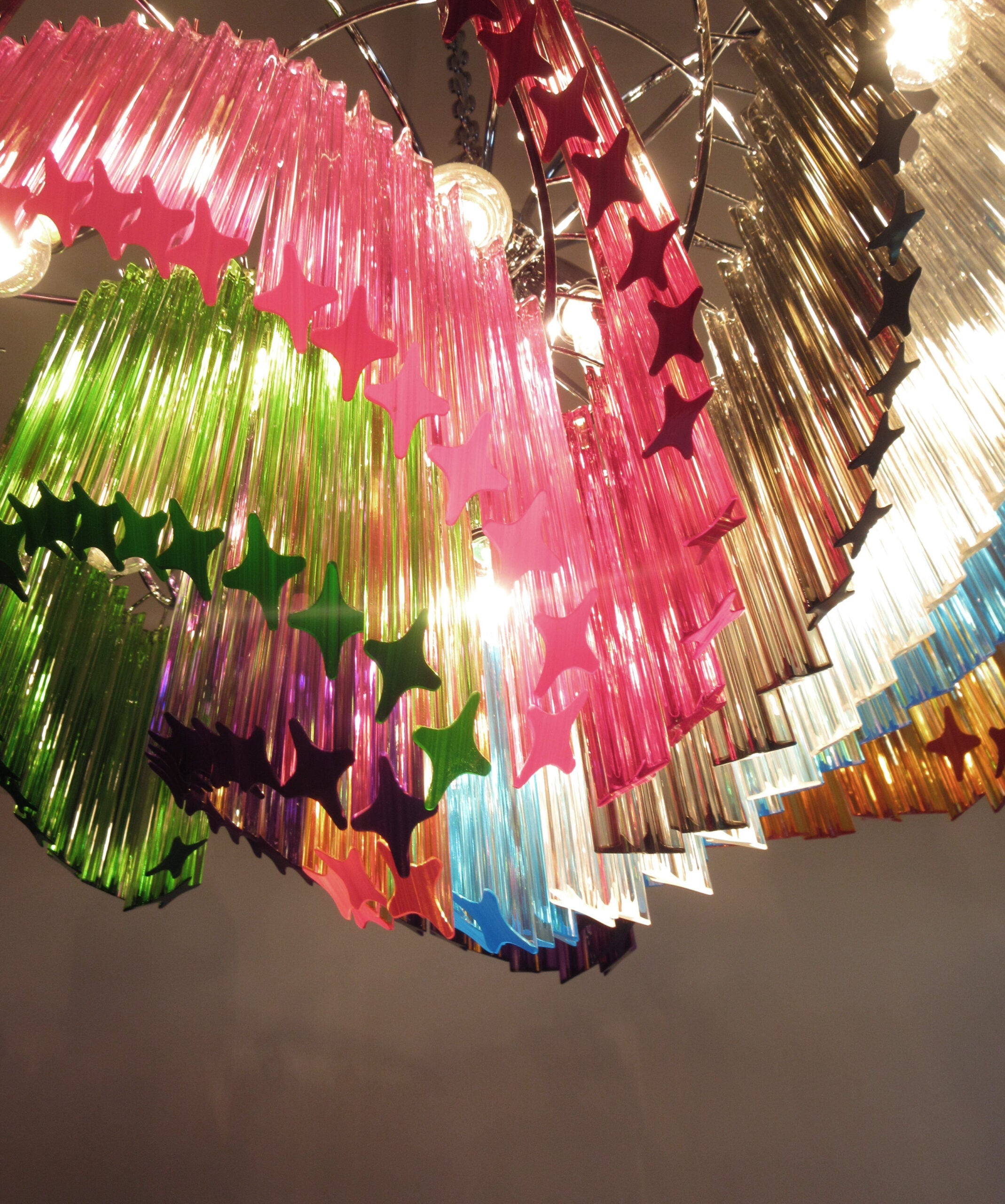Murano Chandelier – 200 Multicoloured Prism Glass – detail 11 – Murano Classics