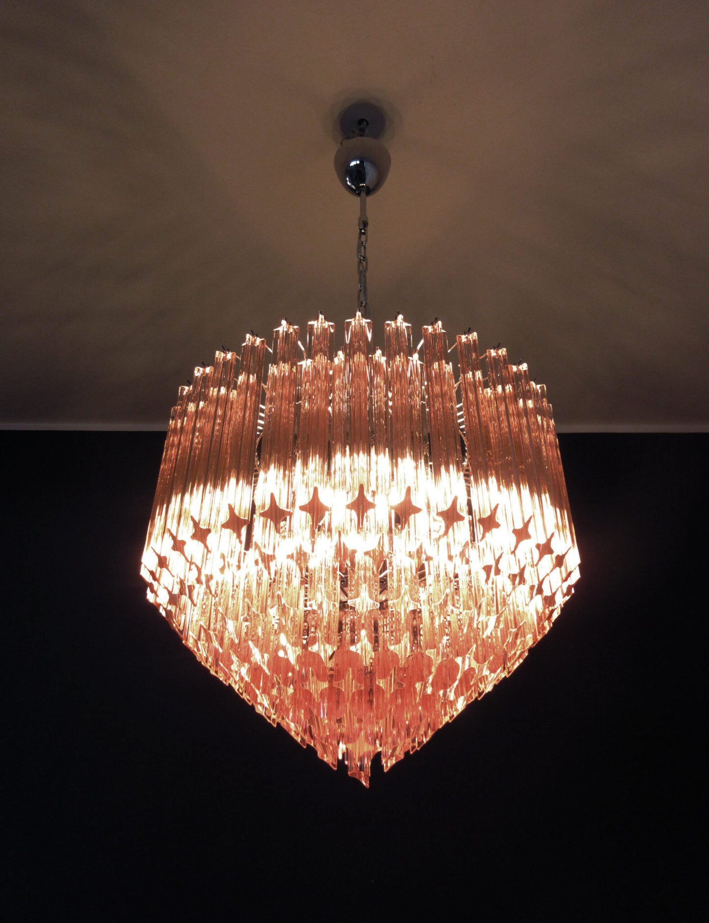 Murano Kroonluchter | 163 Roze Prisma Glas