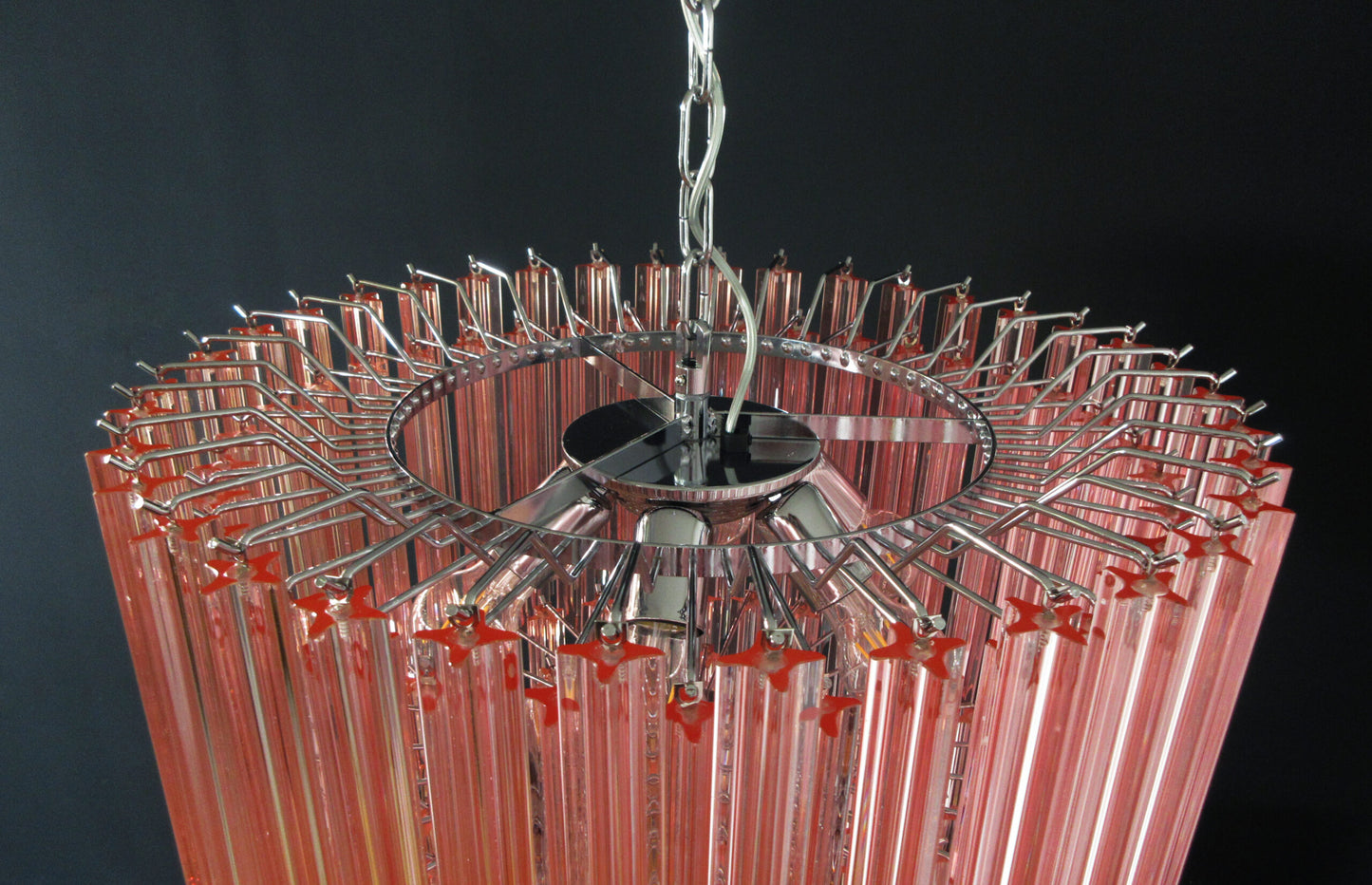 Murano Kroonluchter | 163 Roze Prisma Glas