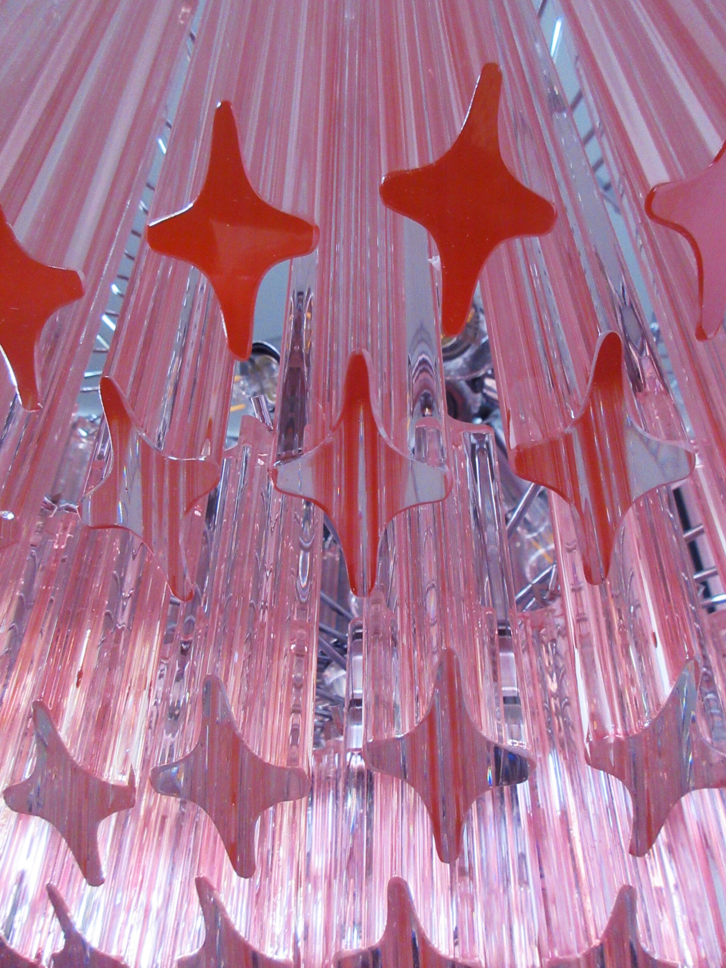 Murano Kroonluchter | 163 Roze Prisma Glas